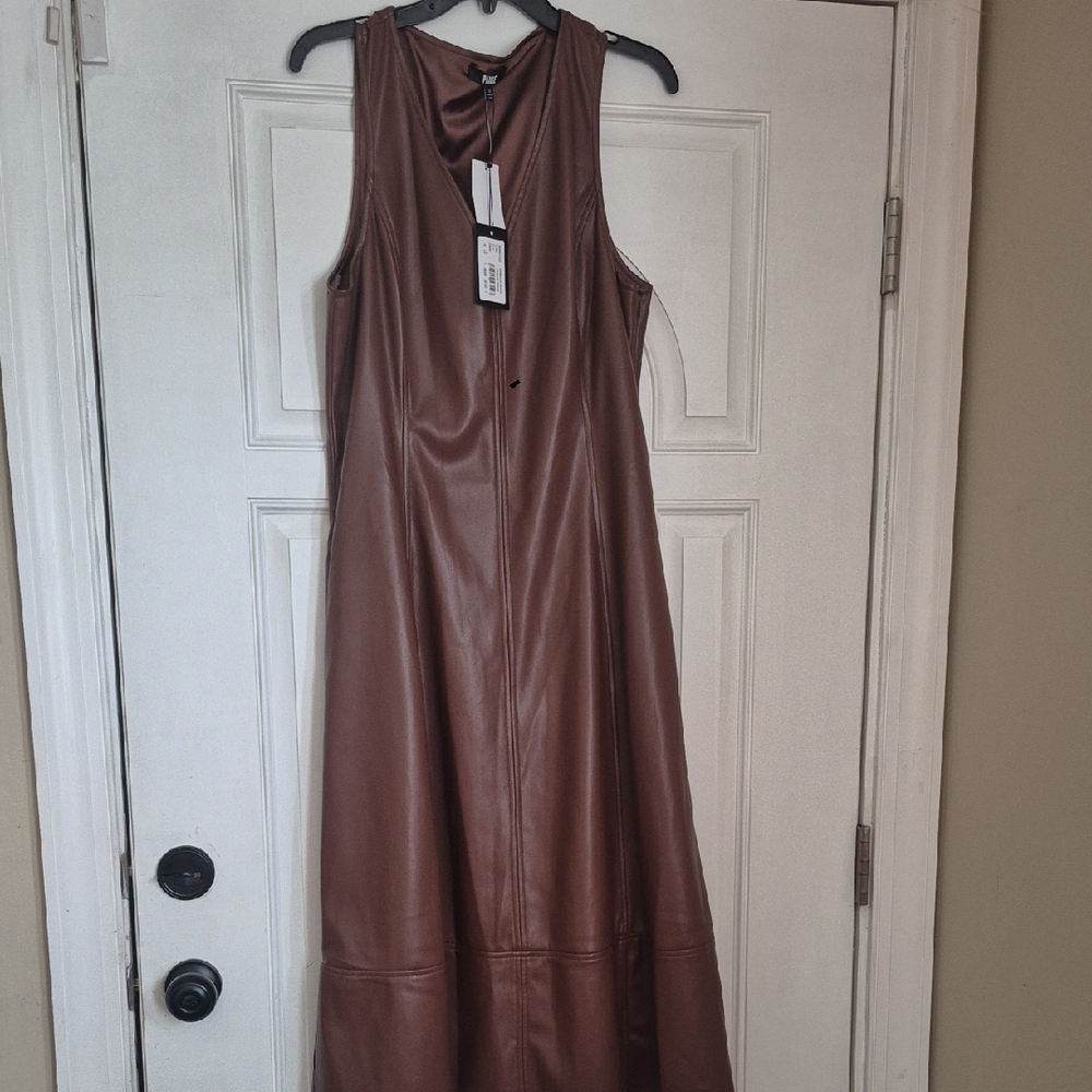 Paige Fiorella faux-leather midi dress
